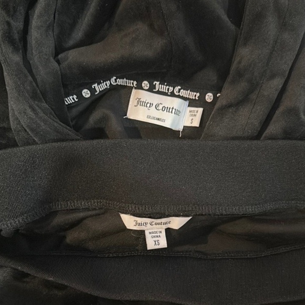 Juicy Couture Black Velour Hoodie and Pants Set - Picture 3 of 3